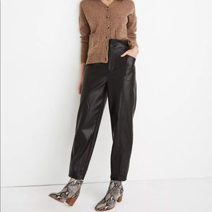 Madewell Vegan Leather Pull-On Paperbag Pants